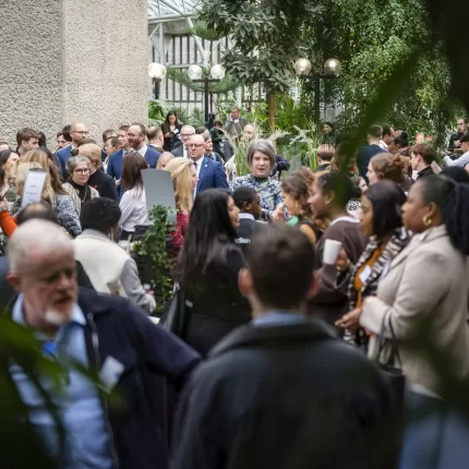 Crowd of people at a Living Wage Week event in London in 2022