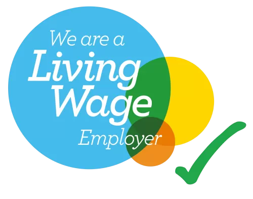 Living Wage Employer logo with tick